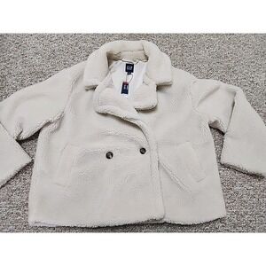 GAP Womens XL Sherpa Teddy Jacket Birch Cream NWT $128